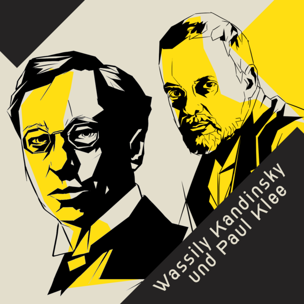 Gezeichnetes Doppelporträt Wassily Kandinsky und Paul Klee